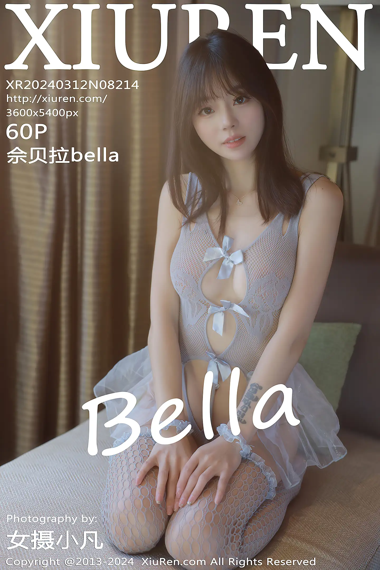 [XiuRen秀人网]No.8214_模特佘贝拉bella性感灰色薄纱情趣服饰配灰丝网袜撩人诱惑写真60P-秀人网 - XiuRen.Space
